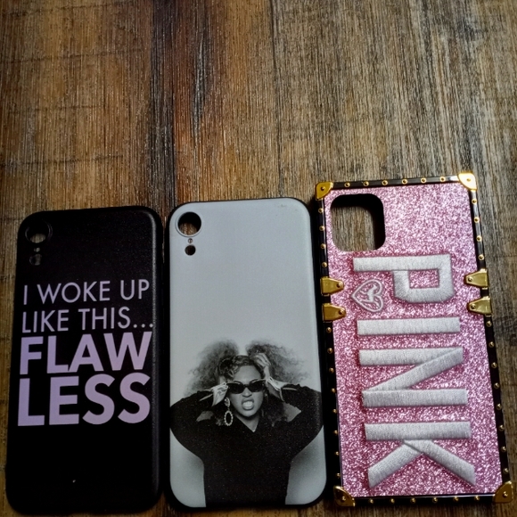 3 Iphone Xr cases Beyonce and Pink Glitter case